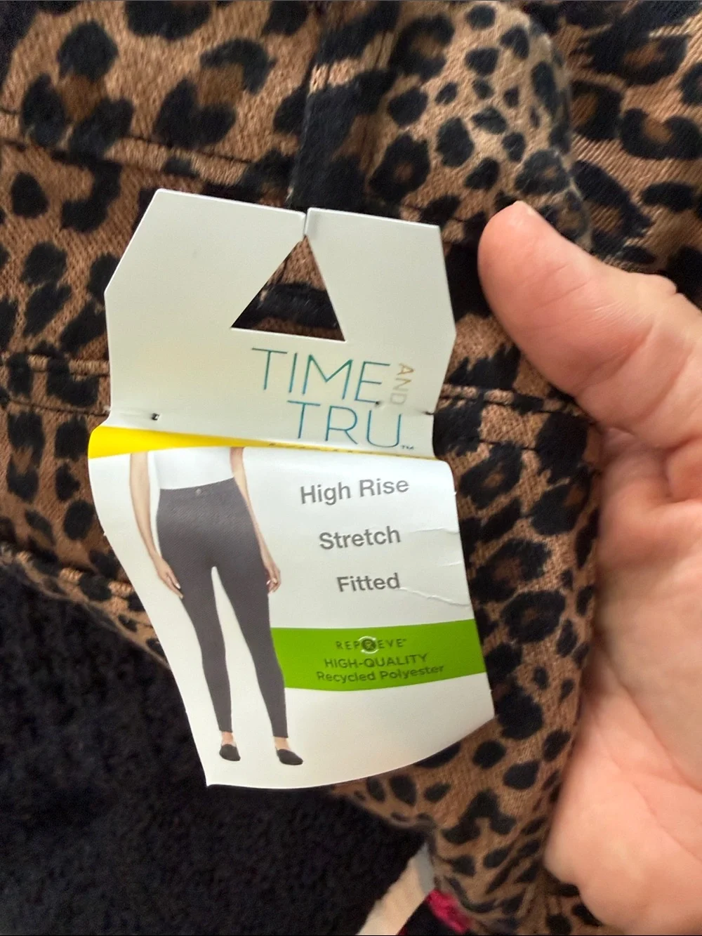 Time and Tru Leopard Print Jeggings - Brown & Black